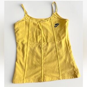 VTG Nike Agassi Tennis 1990s Women Tank Top Bright Yellow Cotton